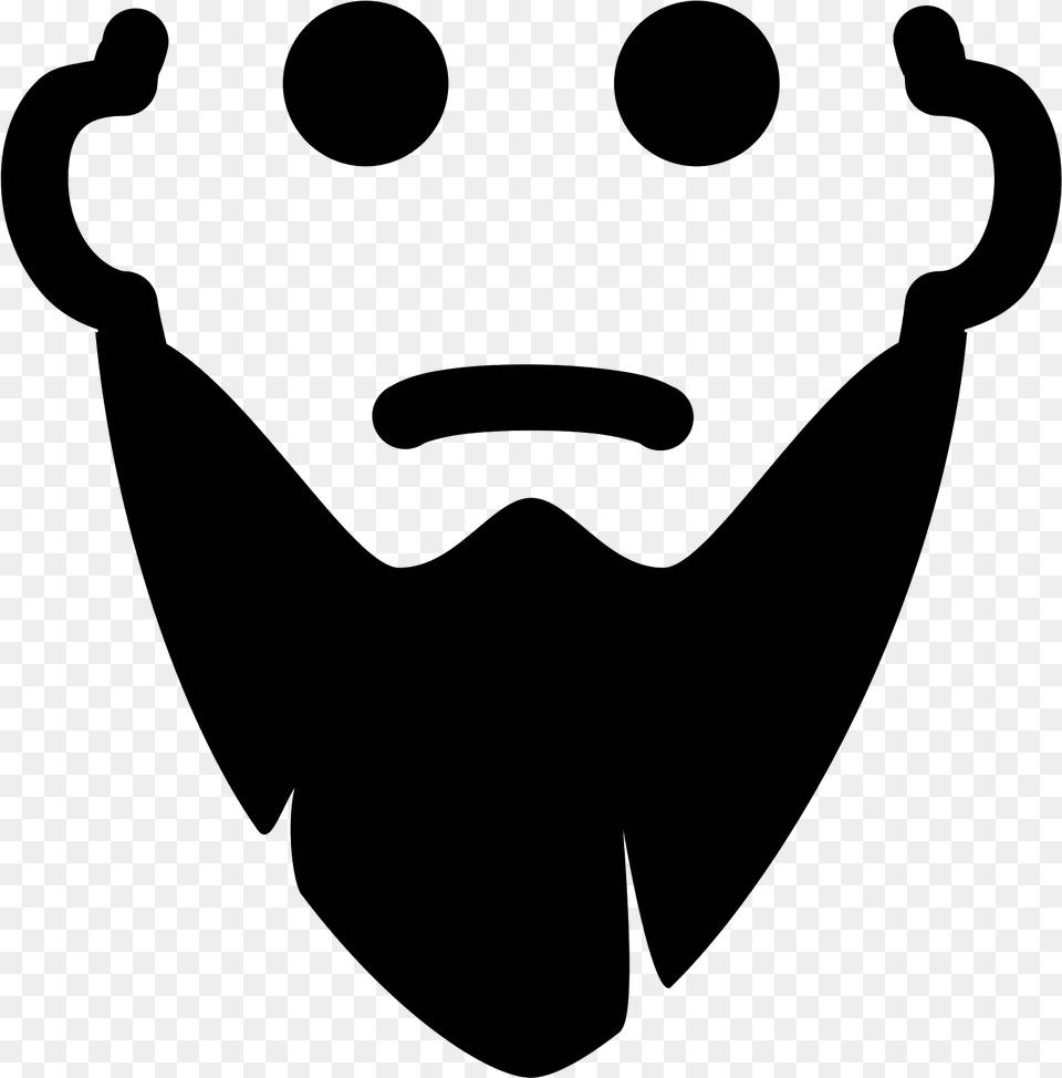 Beard Long Beard Icon, Gray Png