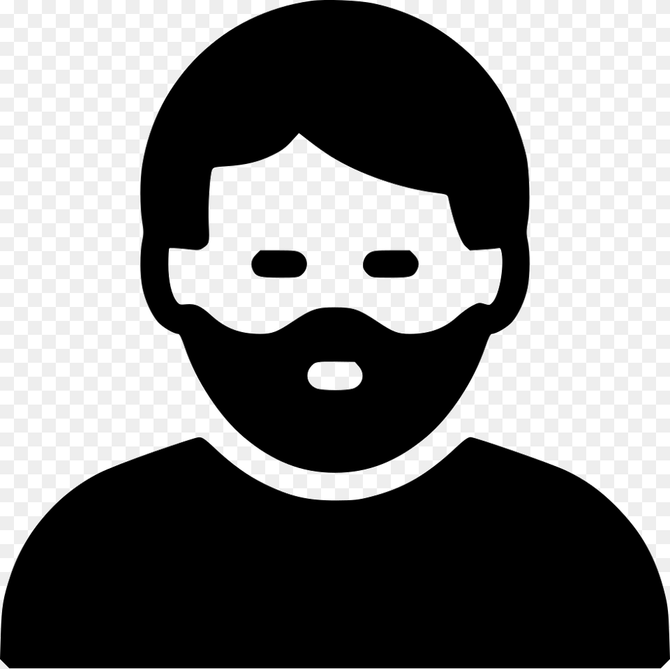 Beard Man Comments Man With Beard Icon, Stencil, Baby, Person, Head Free Transparent Png