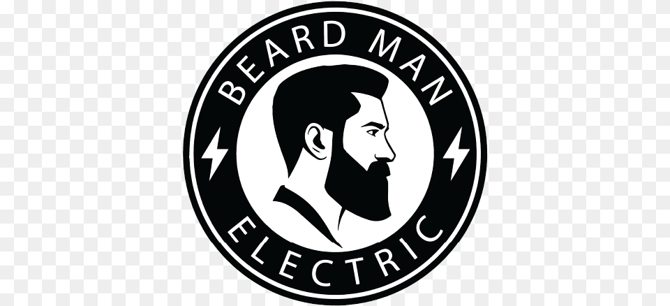 Beard Man Electric Logo Beard Man, Face, Head, Person, Emblem Png Image