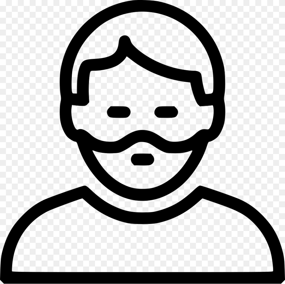Beard Man Icon Stencil, Head, Person, Face Free Png Download