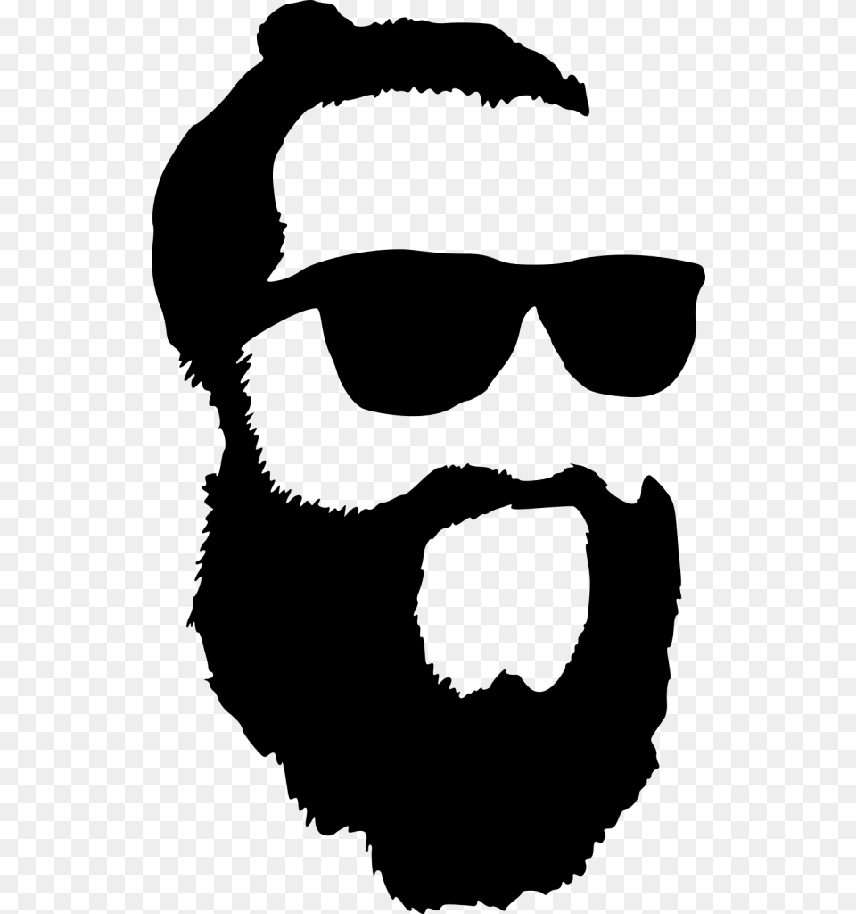 Beard Silhouette Sunglasses And Beard Silhouette, Gray Free Png