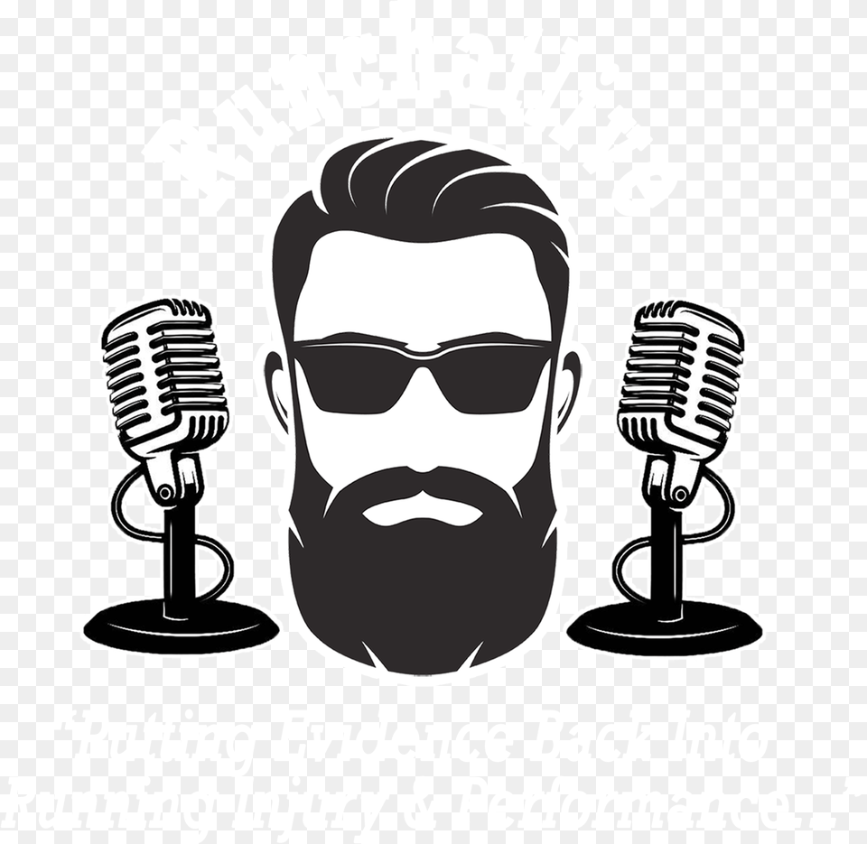 Bearded Face Vector, Accessories, Microphone, Sunglasses, Electrical Device Free Png Download