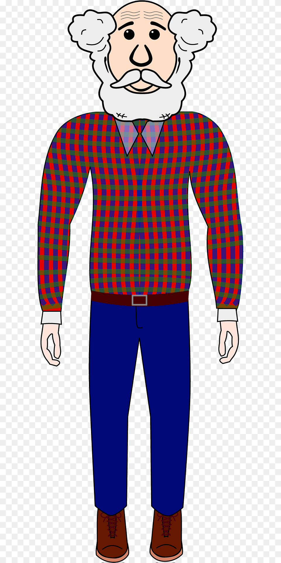 Bearded Grandpa Clipart, Adult, Person, Pants, Man Png Image