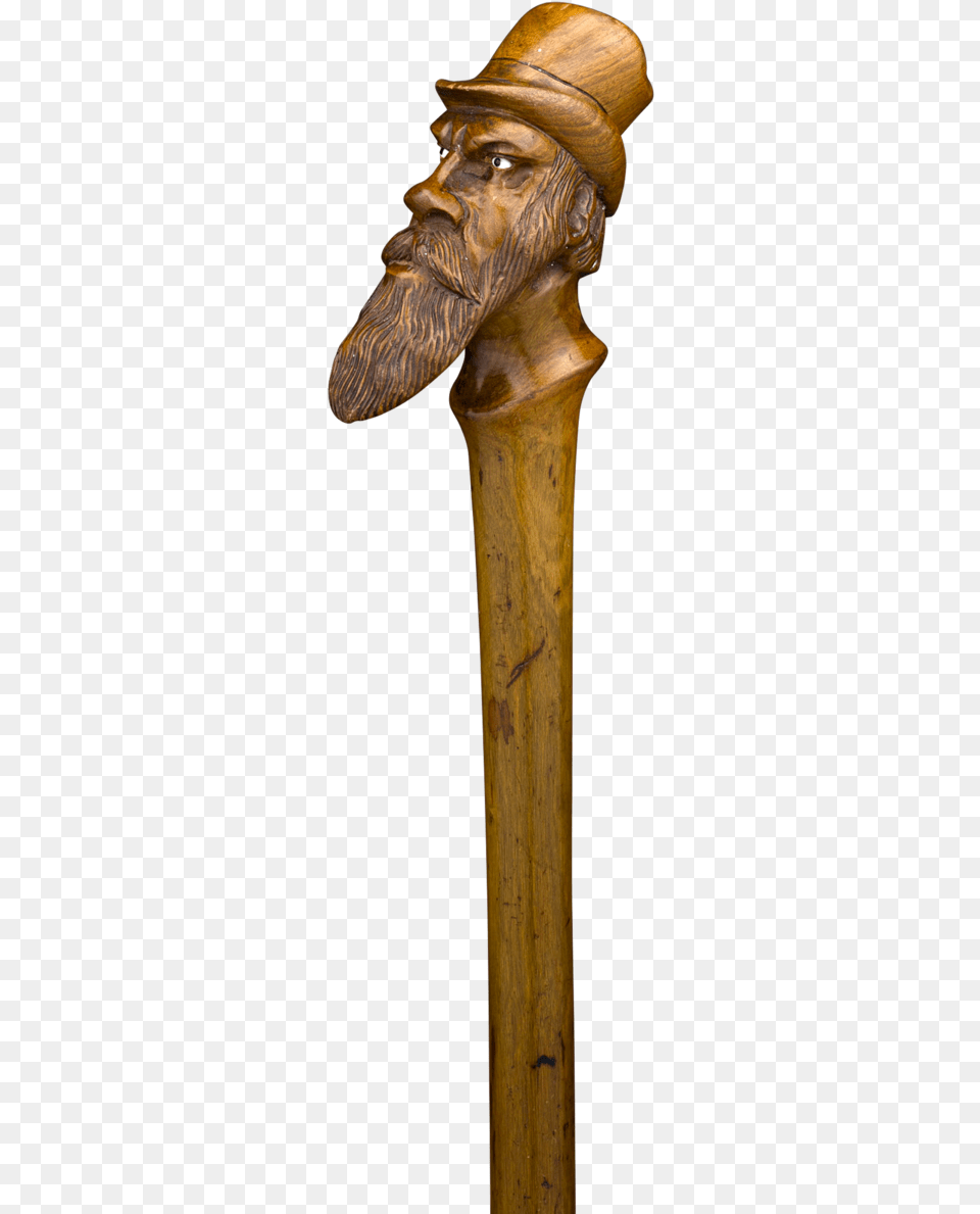 Bearded Man Folk Art Cane Wood, Stick, Adult, Male, Person Png