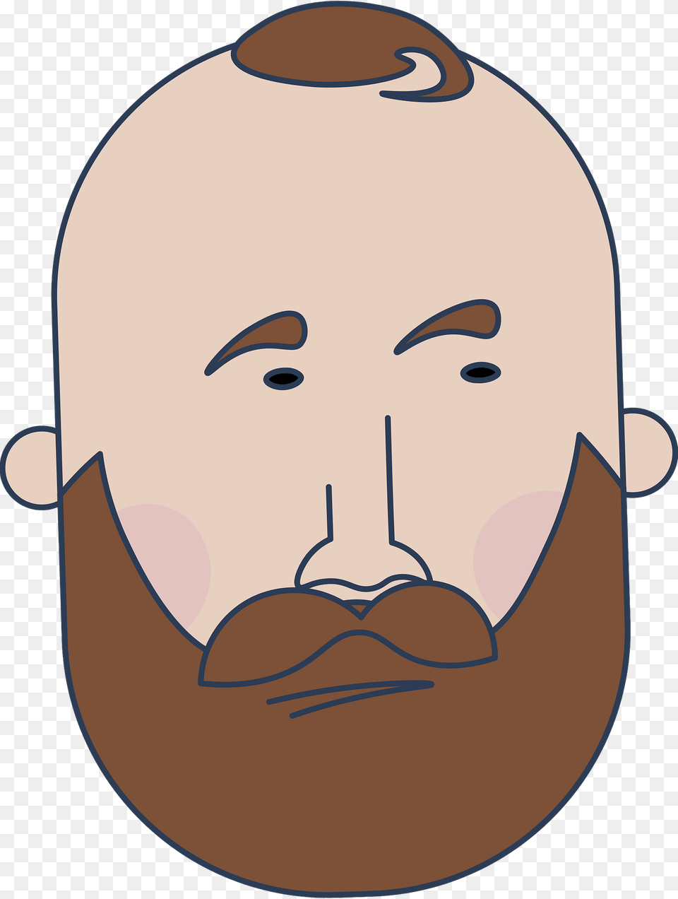 Bearded Man Head Clipart, Face, Person, Baby Png Image