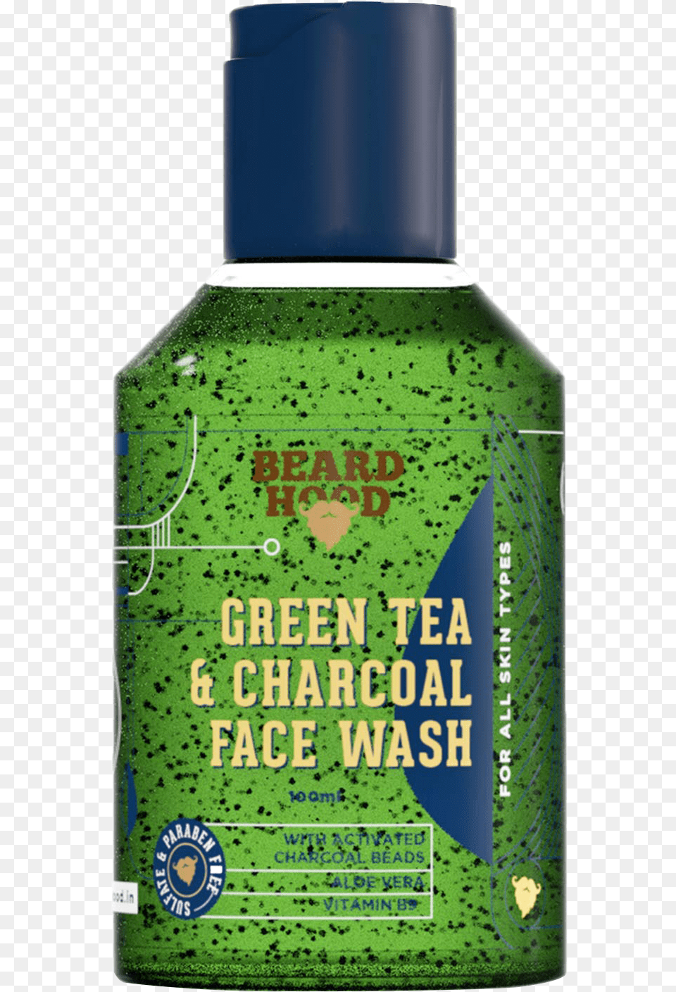 Beardhood Green Tea Amp Charcoal Face Wash, Bottle, Aftershave Png Image