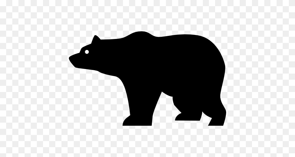 Bears Animals Side View Bear Silhouette Bear Bear Side View, Gray Png Image