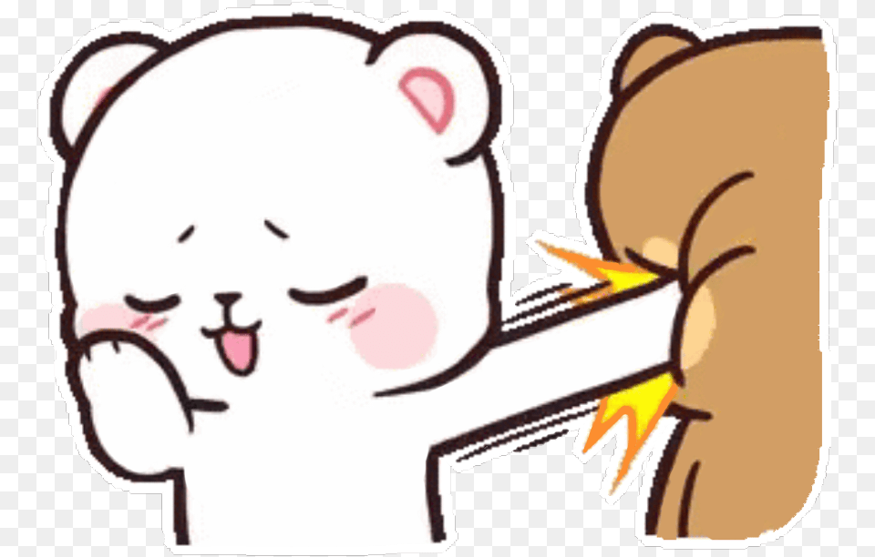 Bears Bear Cute Kawaii Love Funny Fighting Punching Milk And Mocha Bear Punch, Head, Person, Face, Baby Png Image