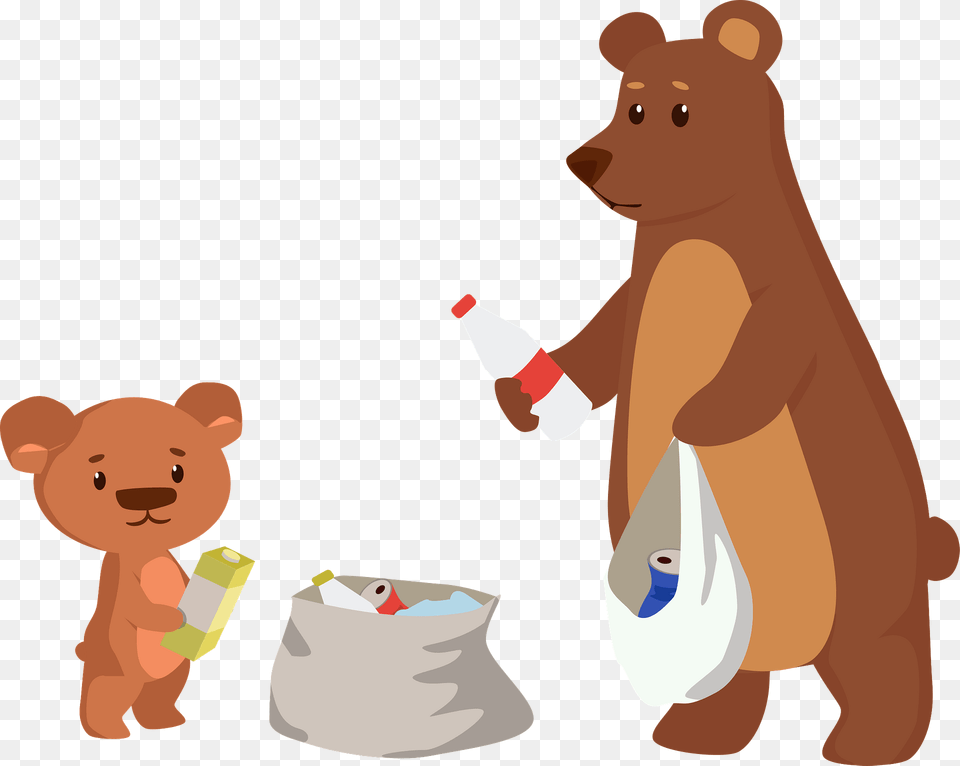 Bears Cleaning Up Clipart, Animal, Bear, Mammal, Wildlife Png