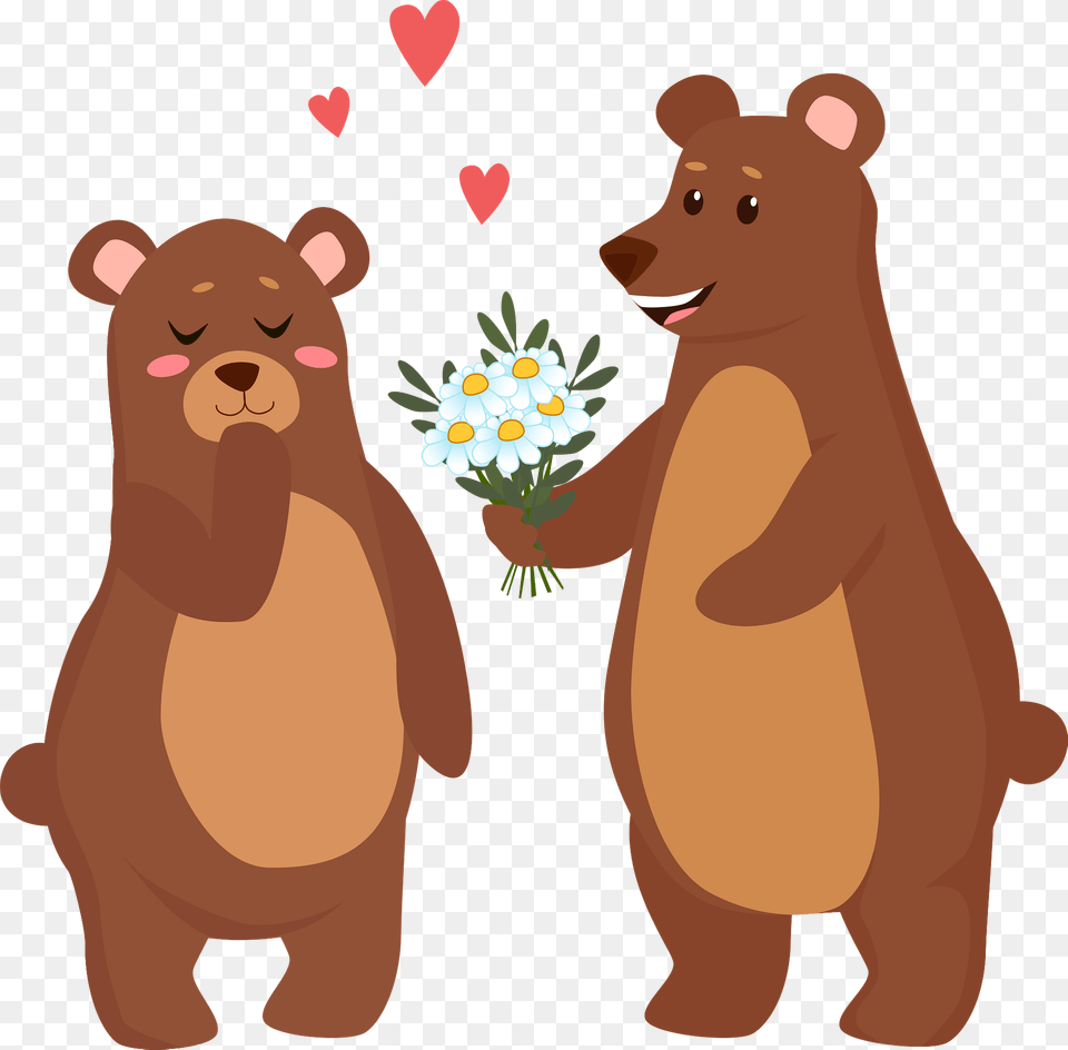 Bears In Love Clipart, Animal, Bear, Mammal, Wildlife Png Image