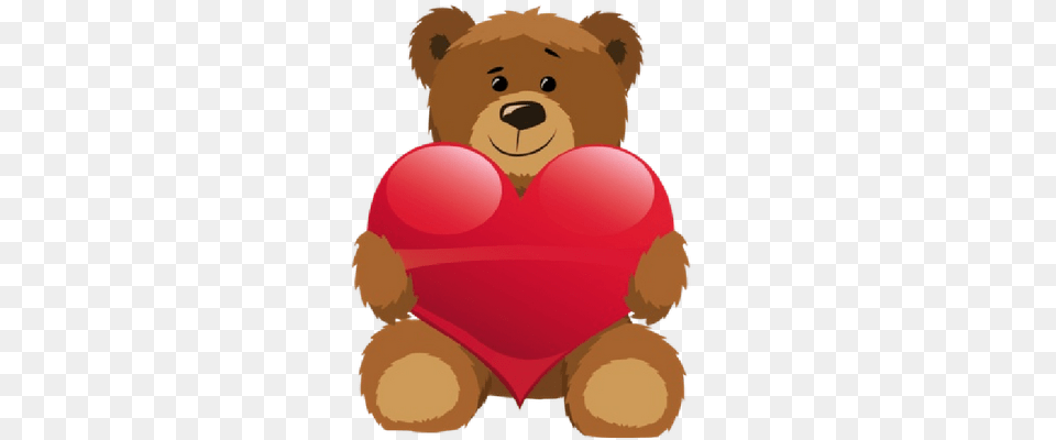 Bears With Love Hearts Cartoon Clip Art, Teddy Bear, Toy Png Image