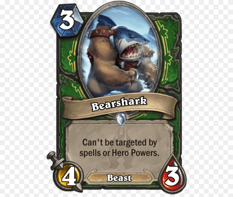 Bearshark Can T Be Targeted By Spells Or Hero Powers Hearthstone Mech C Thun, Advertisement, Book, Publication, Baby Free Png Download
