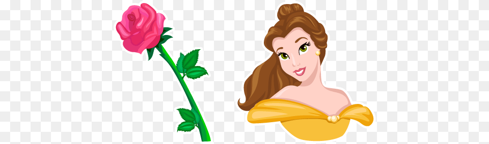 Beast Belle And Rose Cursor Disney Princess Stand, Adult, Plant, Person, Head Png Image