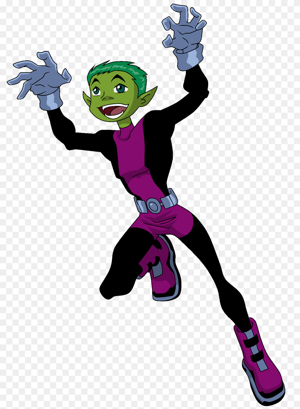 Beast Boy Leaping Grin Weasyl, Cartoon, Baby, Person, Face Free Transparent Png
