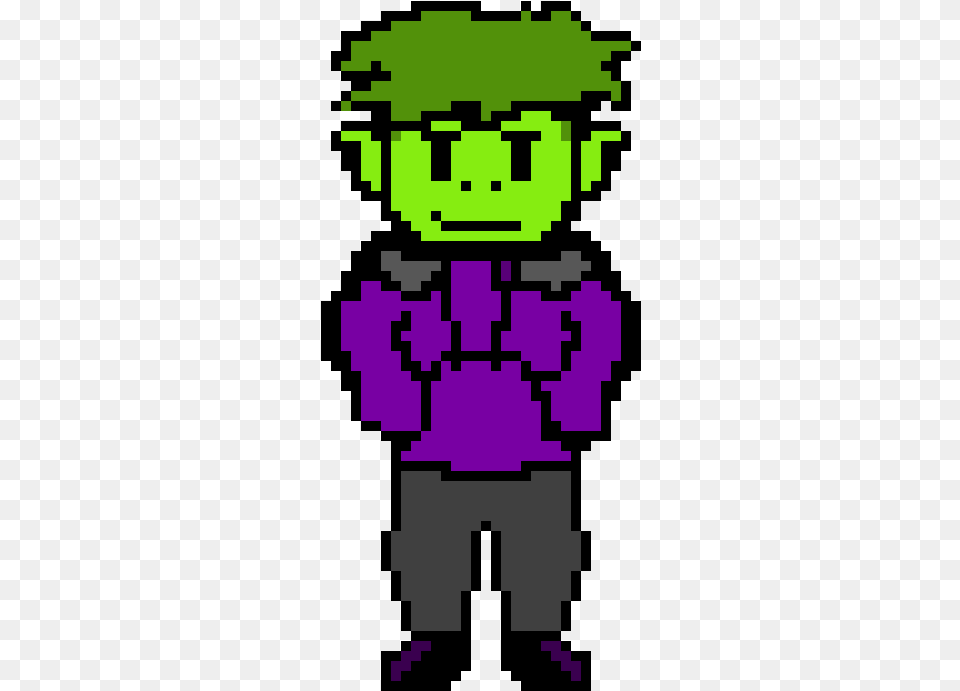 Beast Boy Teentale Pixel Art, Purple, Graphics, Green Free Png Download