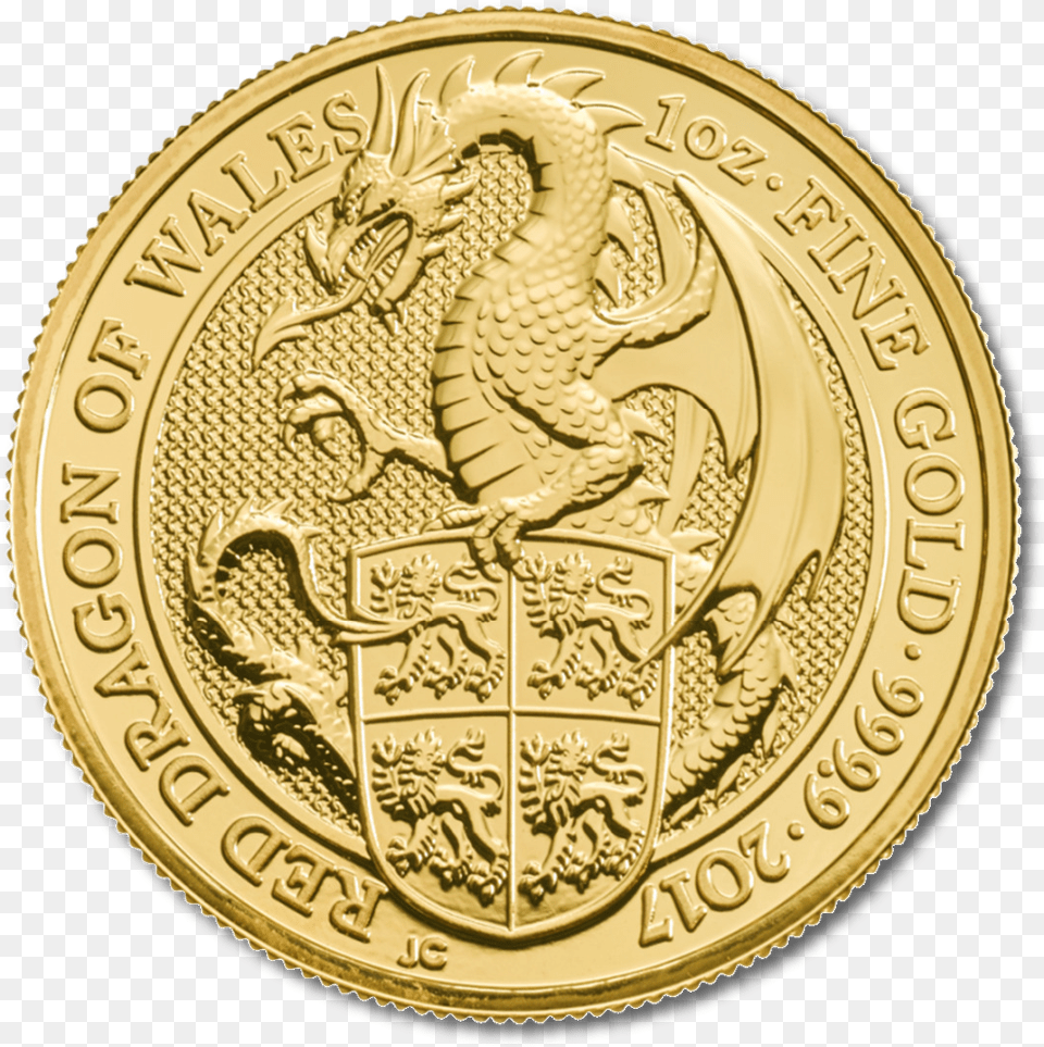 Beasts Dragon Gold Coin Dragon Of Wales Coin Free Png Download