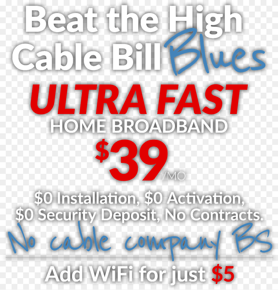 Beat The High Cable Bill Blues Calligraphy, Advertisement, Poster, Text Png Image