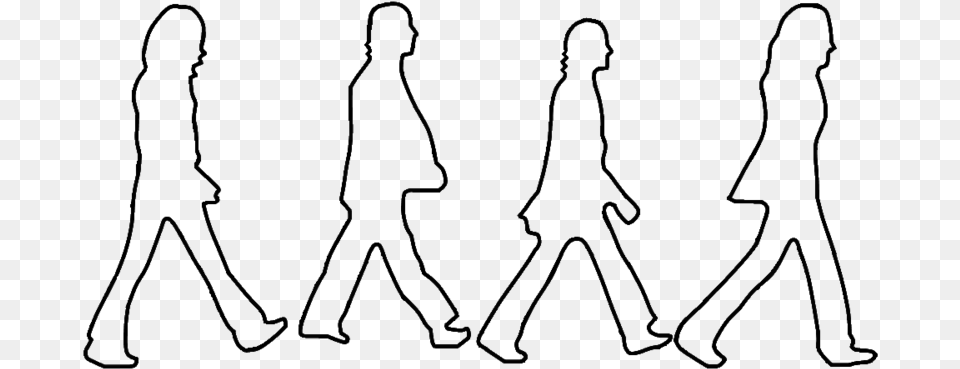 Beatles Abbey Road Tattoo Line, Person, Silhouette, Walking Free Transparent Png