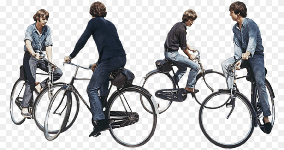 Beatles On Bikes Help Bicycle, Adult, Teen, Person, Man Png