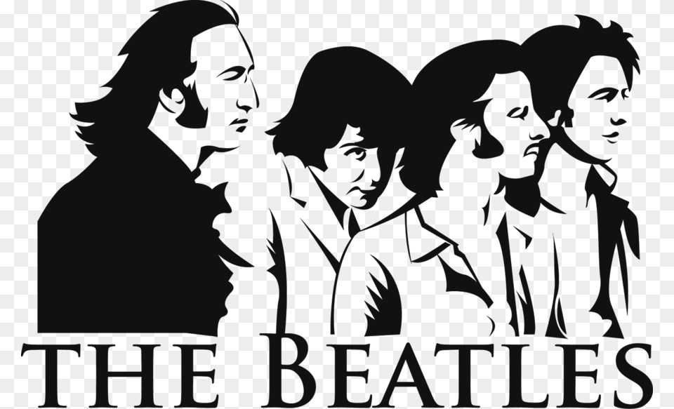 Beatles Vector V1 By Katala D4jzl3q Beatles Black And White Drawing, Advertisement, Poster, Adult, Wedding Free Png