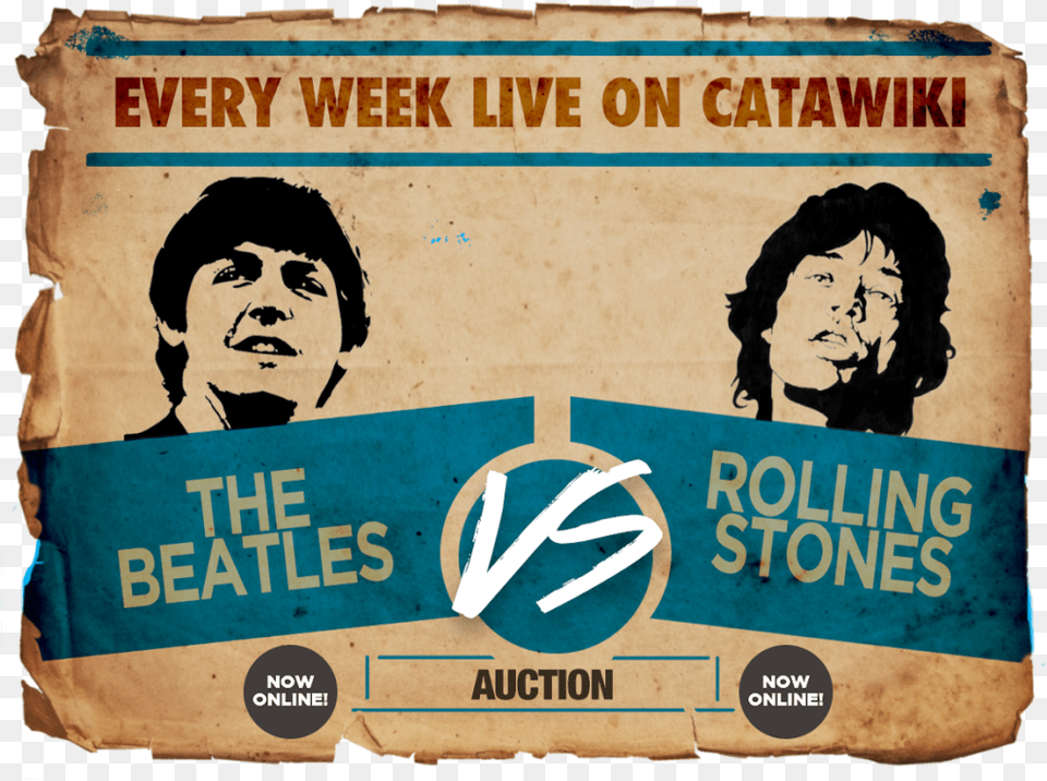 Beatles Vs The Rolling Stones, Advertisement, Poster, Adult, Person Png Image