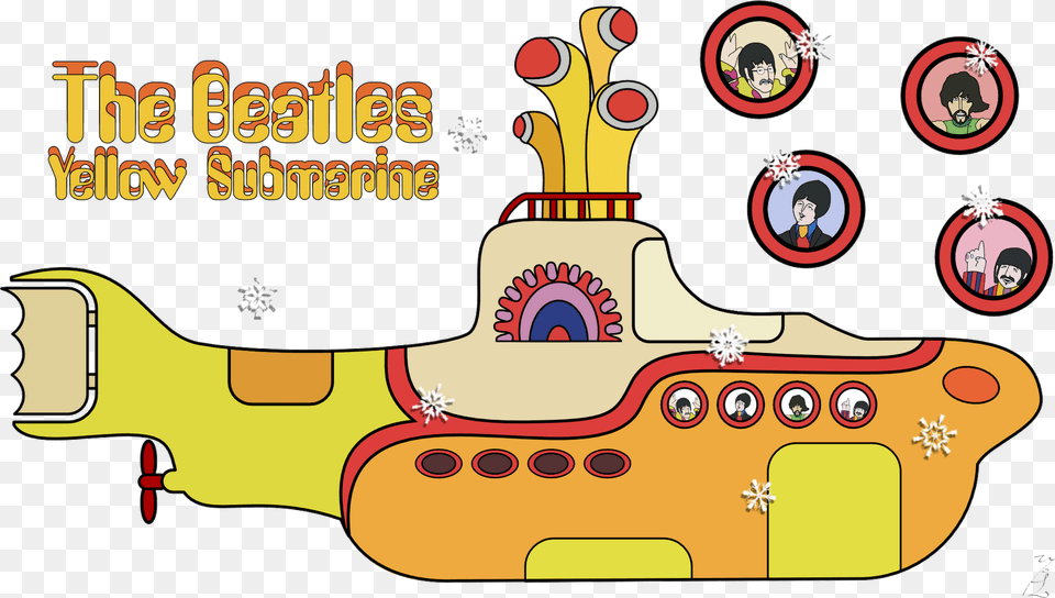 Beatles Yellow Party Yellow Submarine Beatles Vector, Person, Bulldozer, Machine, Face Free Png