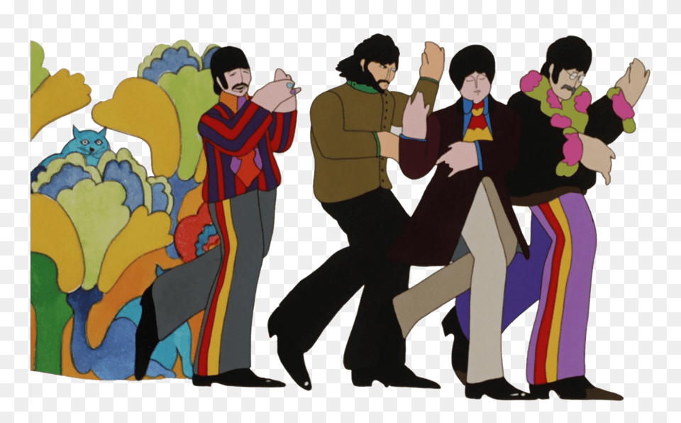 Beatles Yellow Submarine Gif Clipart The Beatles Yellow Yellow Submarine 50th Anniversary, Person, Dancing, Leisure Activities, Adult Free Png Download