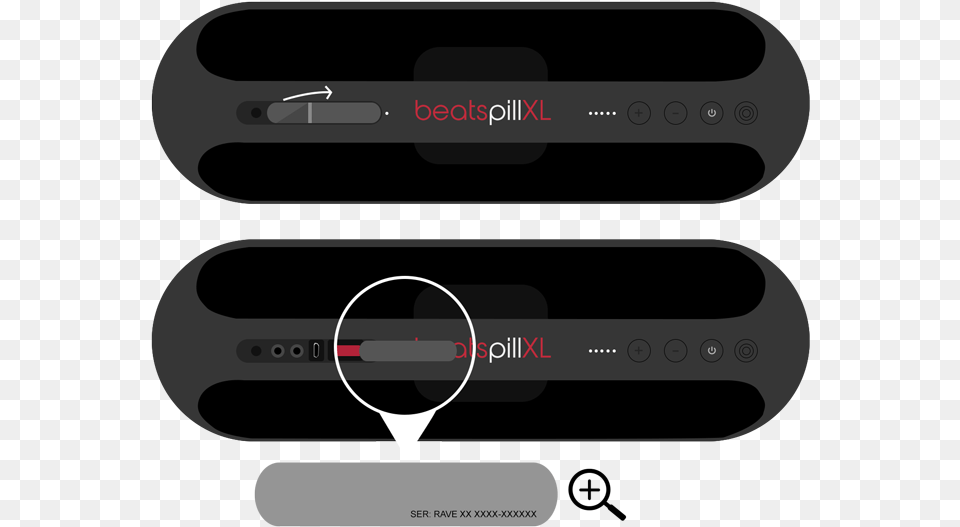Beats Pill 20 Serial Number Location, Electronics, Stereo Free Png