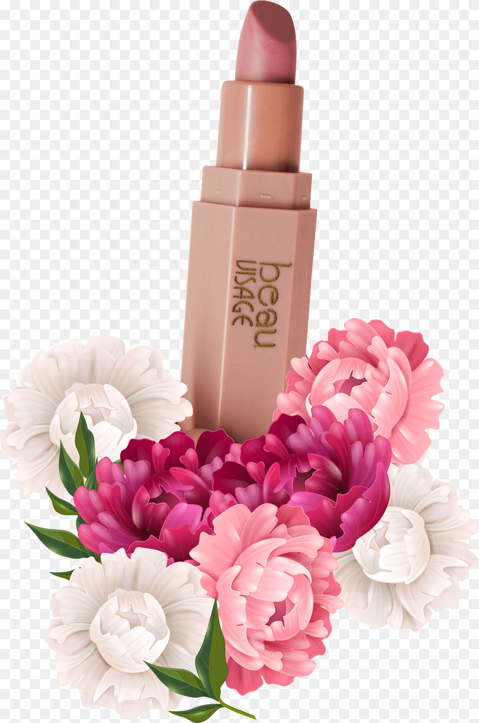 Beau Visage Cosmetic Logo, Cosmetics, Flower, Lipstick, Petal Free Transparent Png