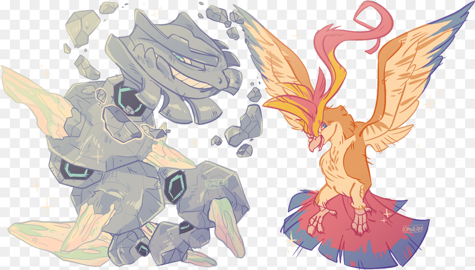 Beaucoup Leurs Simplicit Et Le Fidle Rapprochement Mega Pidgeot Y Mega Steelix, Baby, Person Png Image