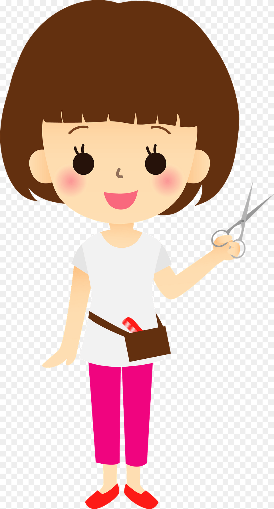 Beautician Hairdresser Woman Clipart, Baby, Person, Scissors, Face Png Image