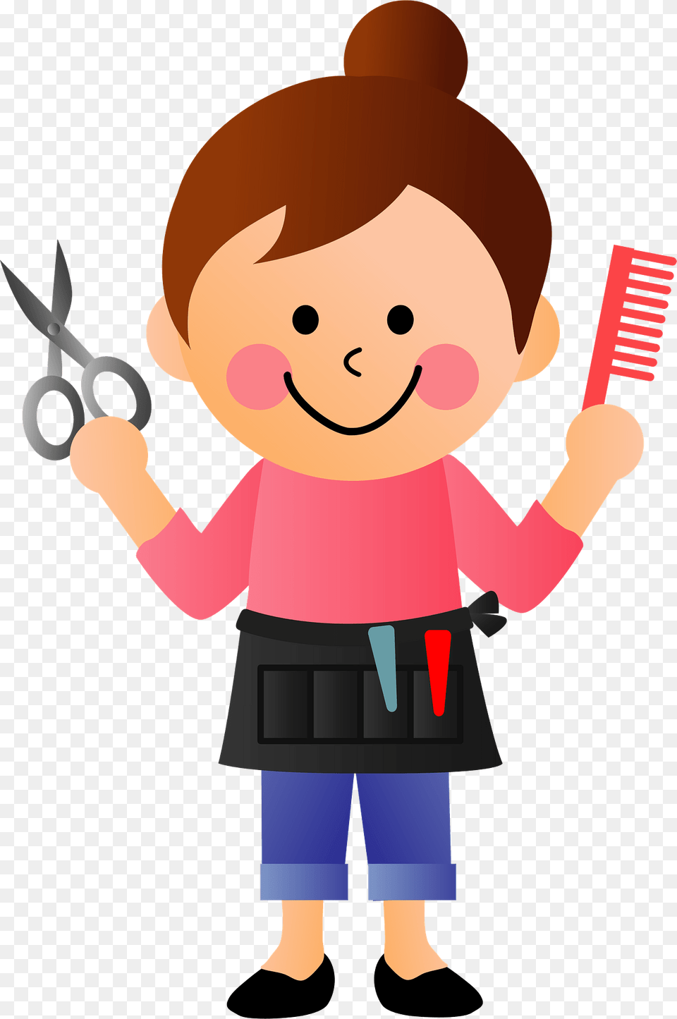 Beautician Hairdresser Woman Clipart, Baby, Person, Face, Head Free Png