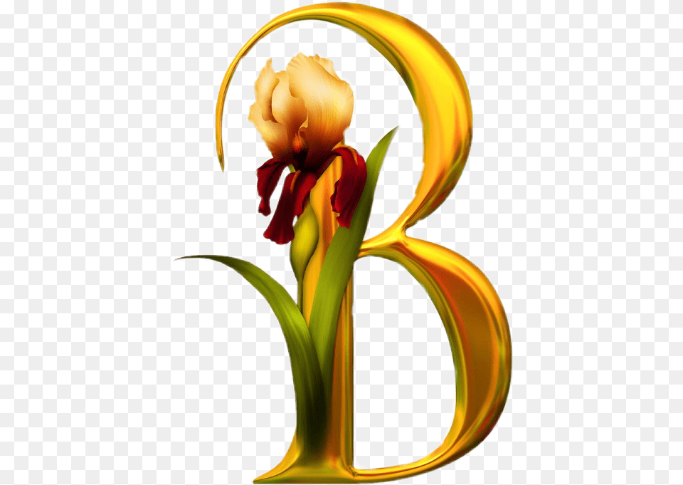 Beautiful Alphabets In Flowers Clipart Y Inicial Con Flores, Flower, Iris, Plant, Petal Png Image