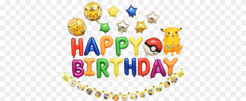 Beautiful And Budget Friendly Diy Party Decorations Pikachu Happy Birthday, People, Person, Text, Symbol Free Png