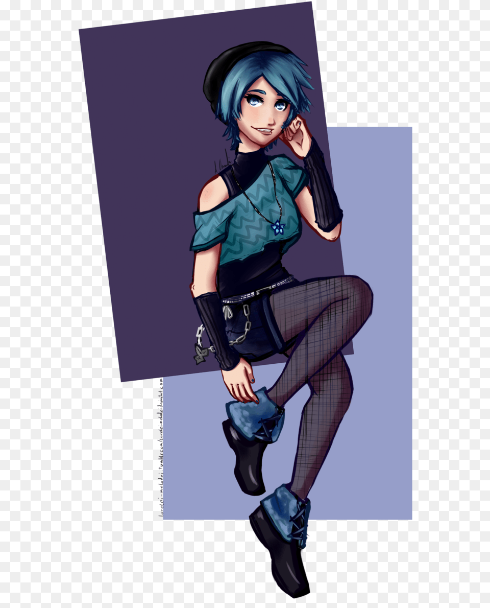 Beautiful Artwork Of A Modern Day Hipster Aqua Steampunk Kingdom Hearts Aqua Mmd, Book, Comics, Publication, Female Free Transparent Png