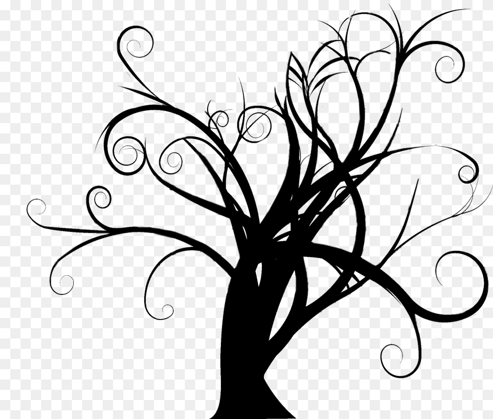 Beautiful Autumn Tree Vector, Gray Free Png