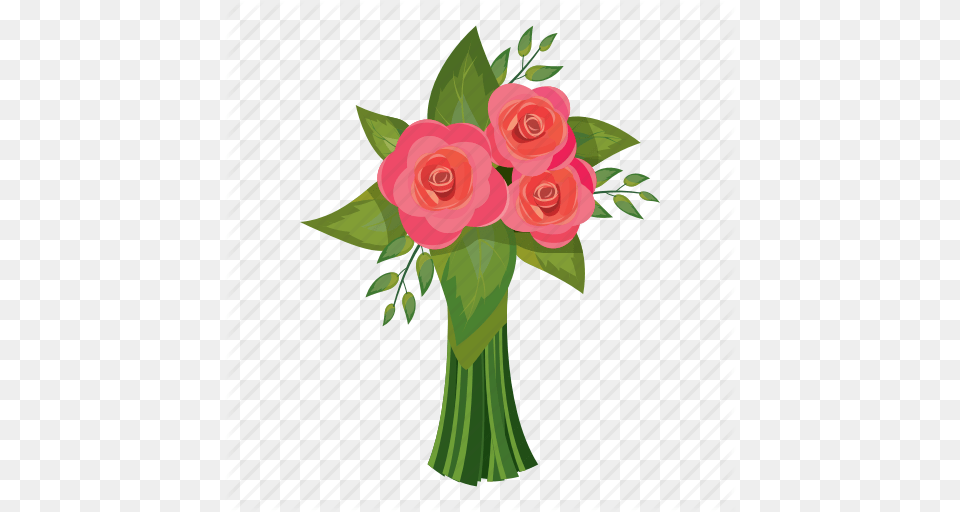 Beautiful Bouquet Cartoon Flower Gift Pink Rose Icon, Art, Floral Design, Flower Arrangement, Flower Bouquet Free Png