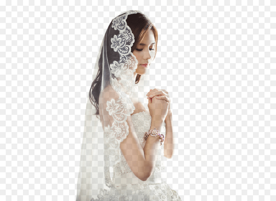 Beautiful Bride In White Gown, Clothing, Dress, Woman, Wedding Free Png Download