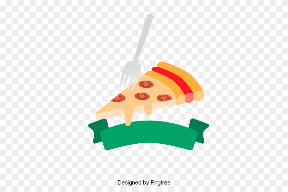 Beautiful Cartoon Cute Hand Painted Creative Pastry Snack Food, Meal, Cutlery, Pizza, Bulldozer Png Image