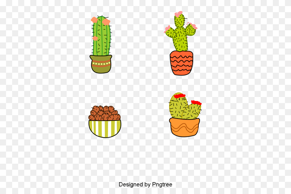 Beautiful Cartoon Cute Hand Painted Plant Cactus Beautiful Png Image