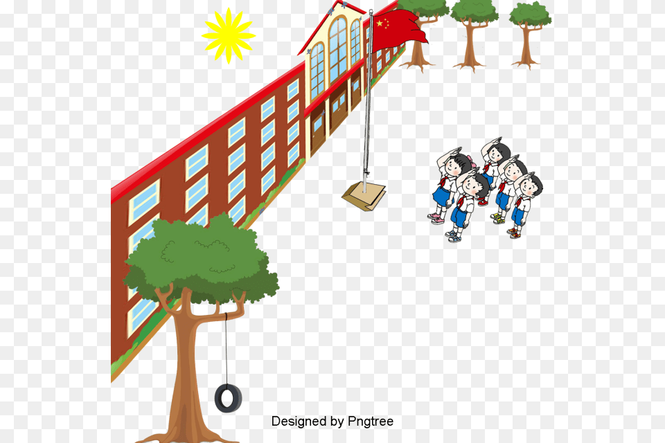 Beautiful Cartoon Cute Hand Painted School Students Raise, Book, Publication, Baby, Person Free Transparent Png