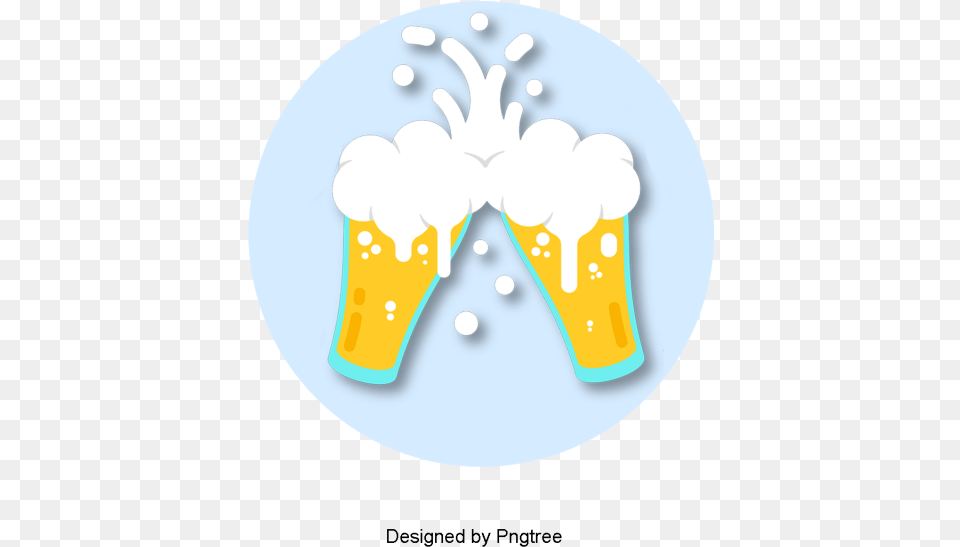 Beautiful Cartoon Hand Painted Summer Drink Beer Beer, Nature, Outdoors, Cream, Dessert Png Image