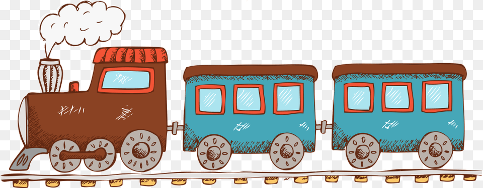 Beautiful Cartoon Little Train Elements Cartoon Train Steam, Locomotive, Railway, Transportation, Vehicle Png Image