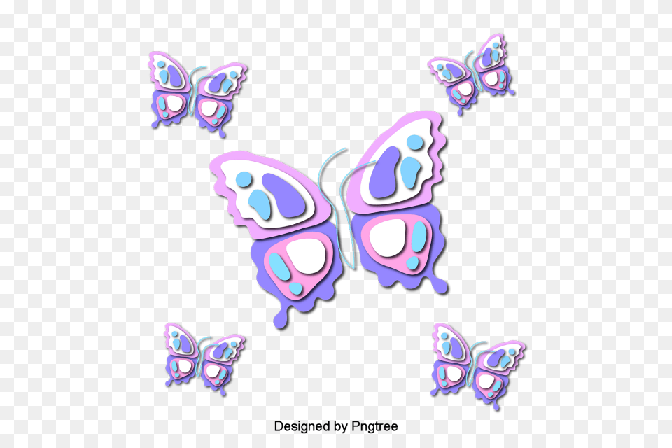 Beautiful Cartoon Lovely Hand Painted Colorful Butterfly Wings, Purple, Art, Graphics, Accessories Free Transparent Png