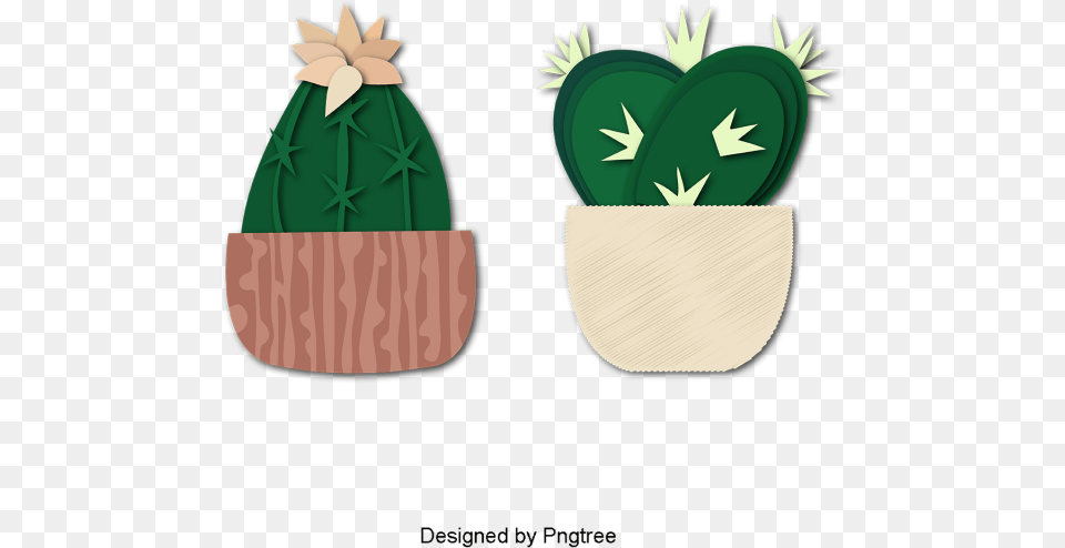 Beautiful Cartoon Lovely Hand Painted Fresh Plant Cartoon, Potted Plant, Cactus Free Png Download