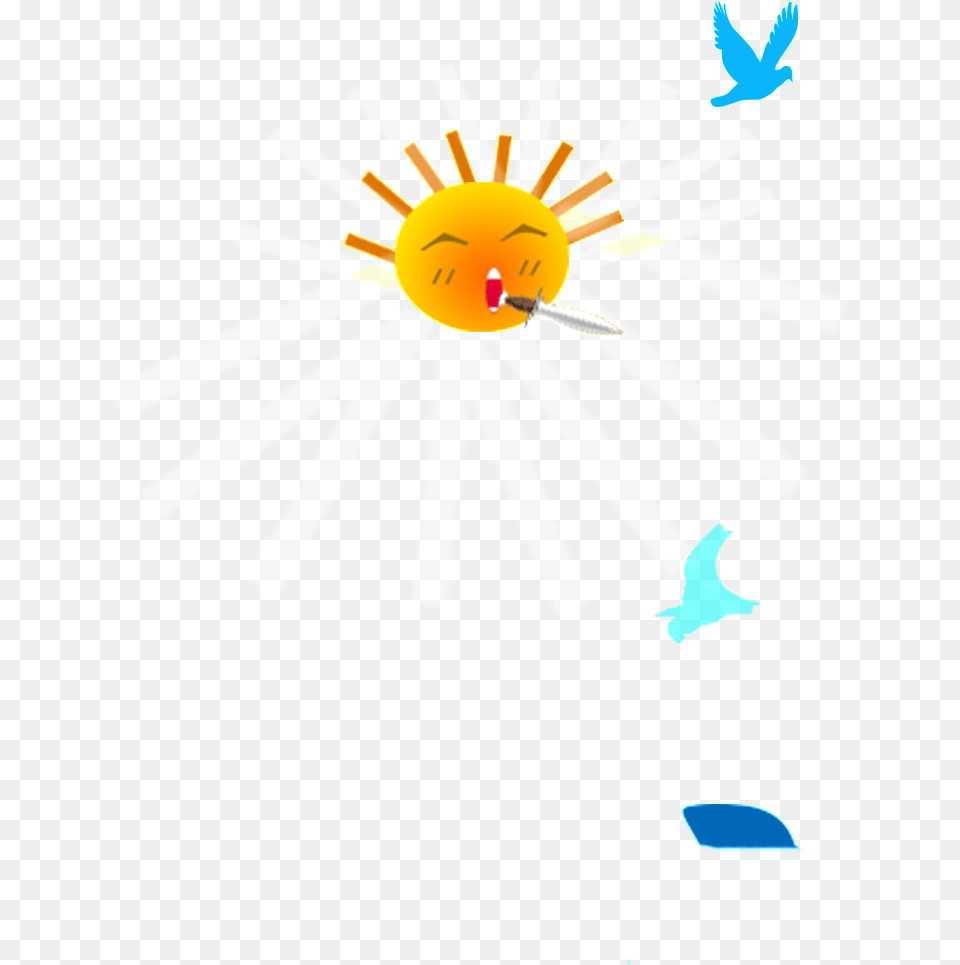 Beautiful Cartoon Sun Bird Cartoon Full Size Dot, Daisy, Flower, Plant Free Png Download