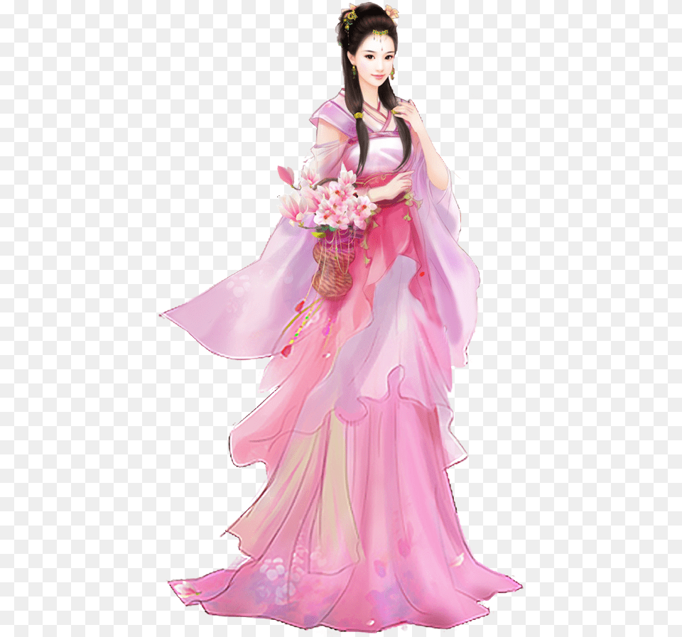 Beautiful Chinese Paintings China Girl Art, Clothing, Dress, Gown, Formal Wear Free Png Download