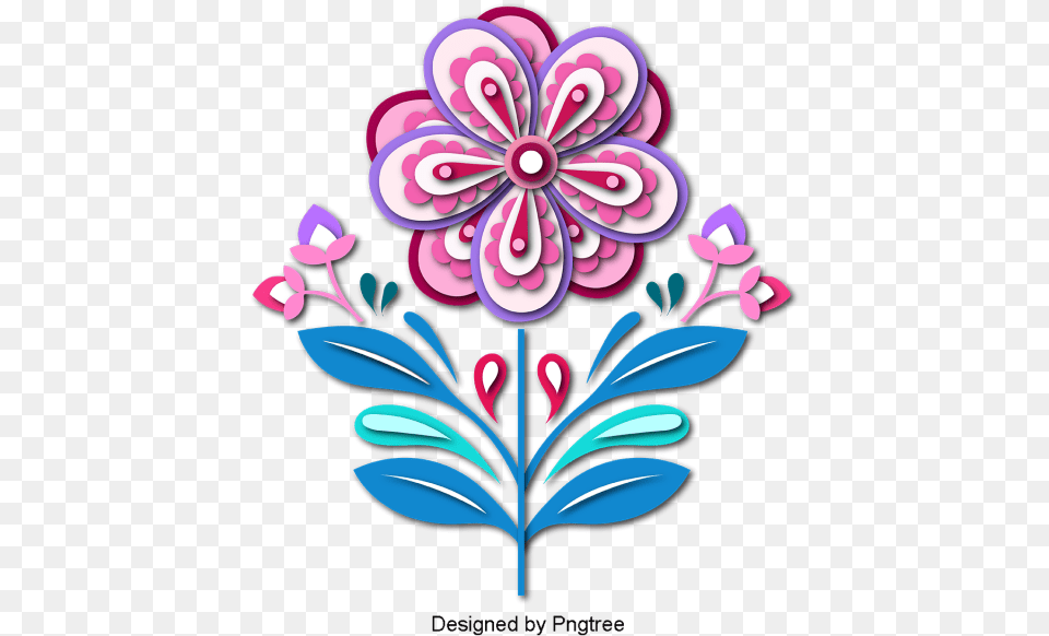 Beautiful Colorful Cartoon Stereo Chinese Wind Paper Flower, Art, Floral Design, Graphics, Pattern Png Image