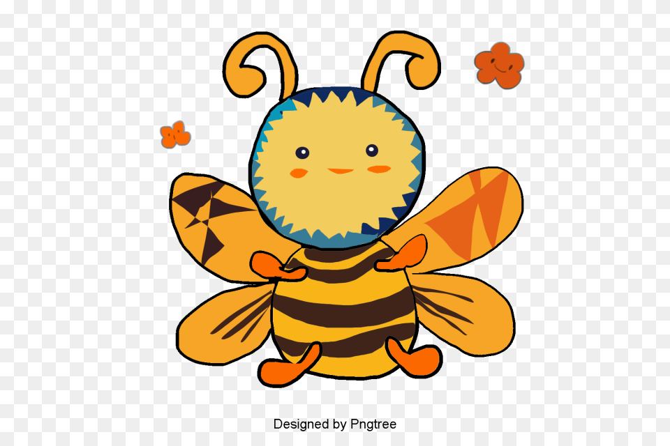 Beautiful Cool Cartoon Cute Hand Painted Animal Bees Beautiful, Bee, Insect, Invertebrate, Wasp Free Transparent Png