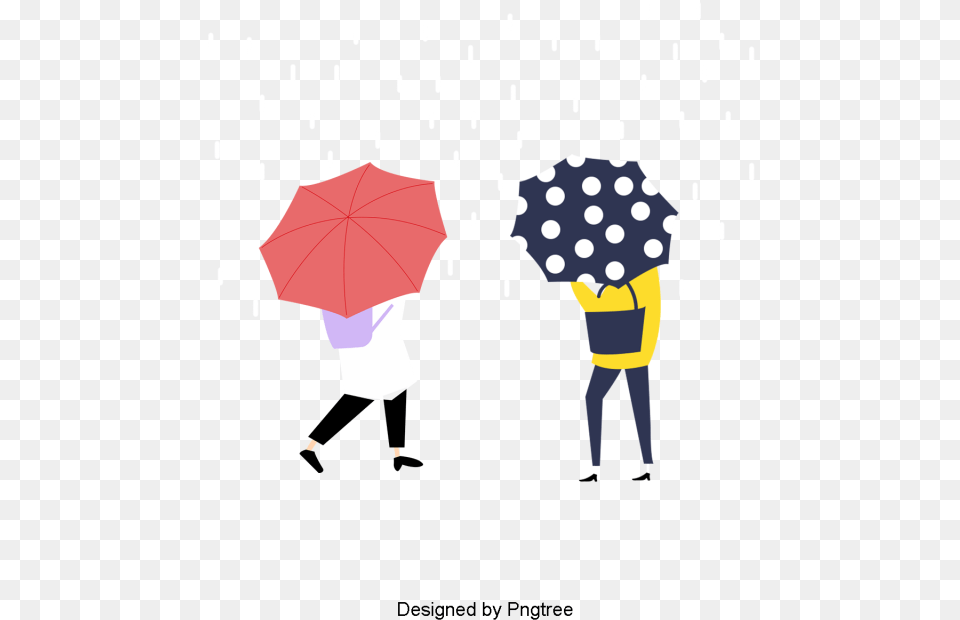 Beautiful Cool Cartoon Hand Painted Lovely Rain Weather Rain, Canopy, Person, Pattern Png Image